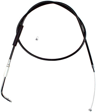 Black vinyl throttle cable by MOTION PRO, part 06-0373, with metal fittings, designed for motorcycle or ATV throttle systems.
