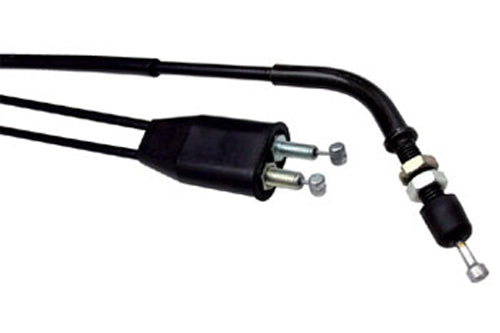Black vinyl throttle cable by MOTION PRO, part 10-0062, with metal ends for motorcycle throttle control.