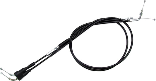 Motion Pro black vinyl throttle push-pull cable set with detailed ends for motorcycle or ATV control, part number 04-0234.