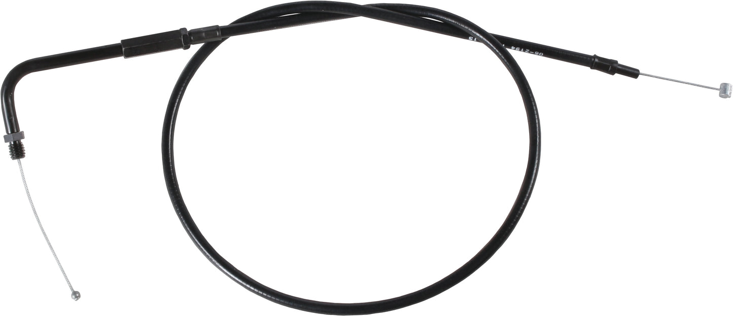 Motion Pro Blackout Throttle Cable Part 06-2396, motorcycle throttle cable with black finish and durable construction shown in the image.