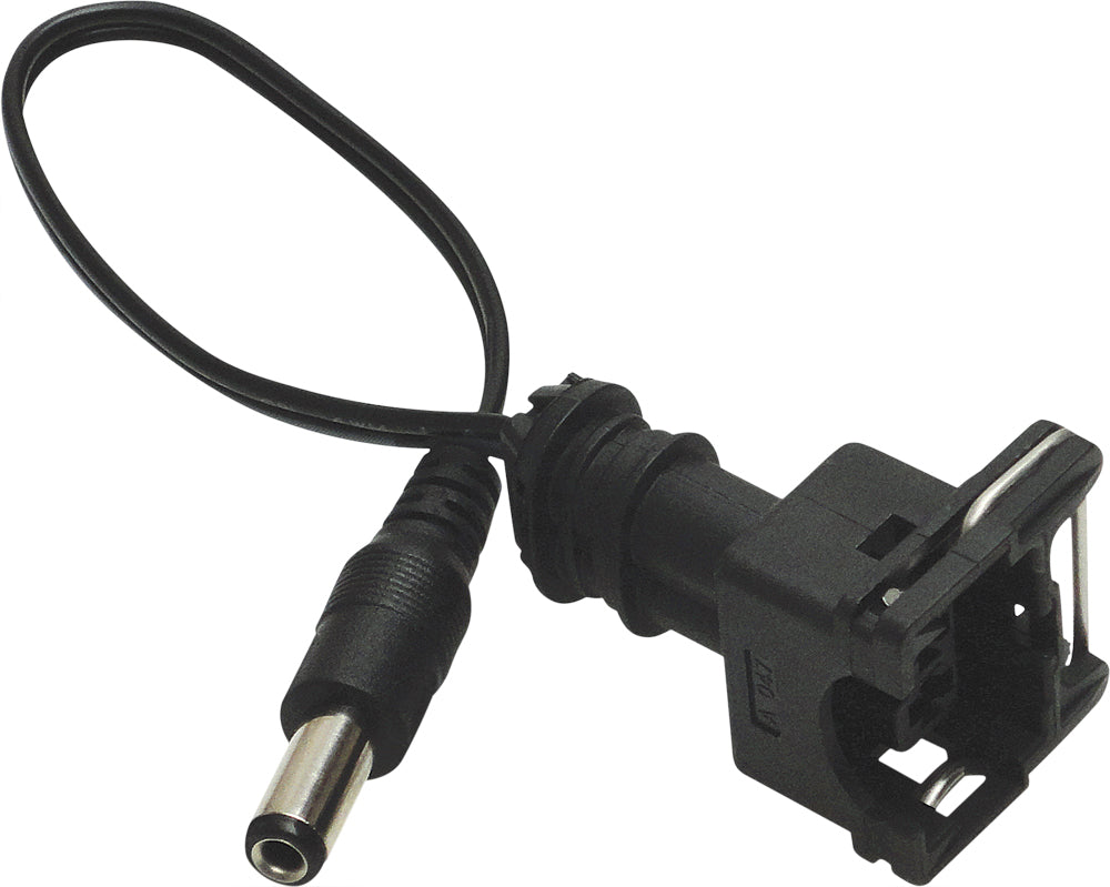Motion Pro EV1 fuel injector cleaner pigtail with connectors, part number 08-0598, for motorcycle fuel system maintenance.