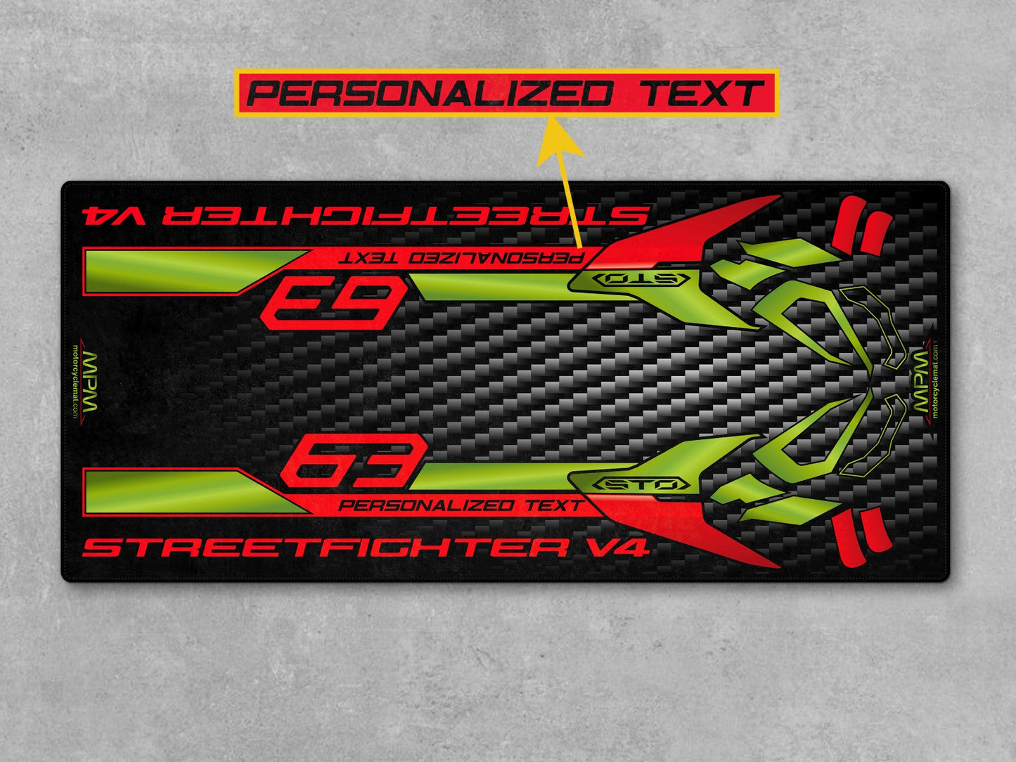 Motorcycle Mat for Ducati Streetfighter V4 Lamborghini Edition - MM4115 - Howling Moto