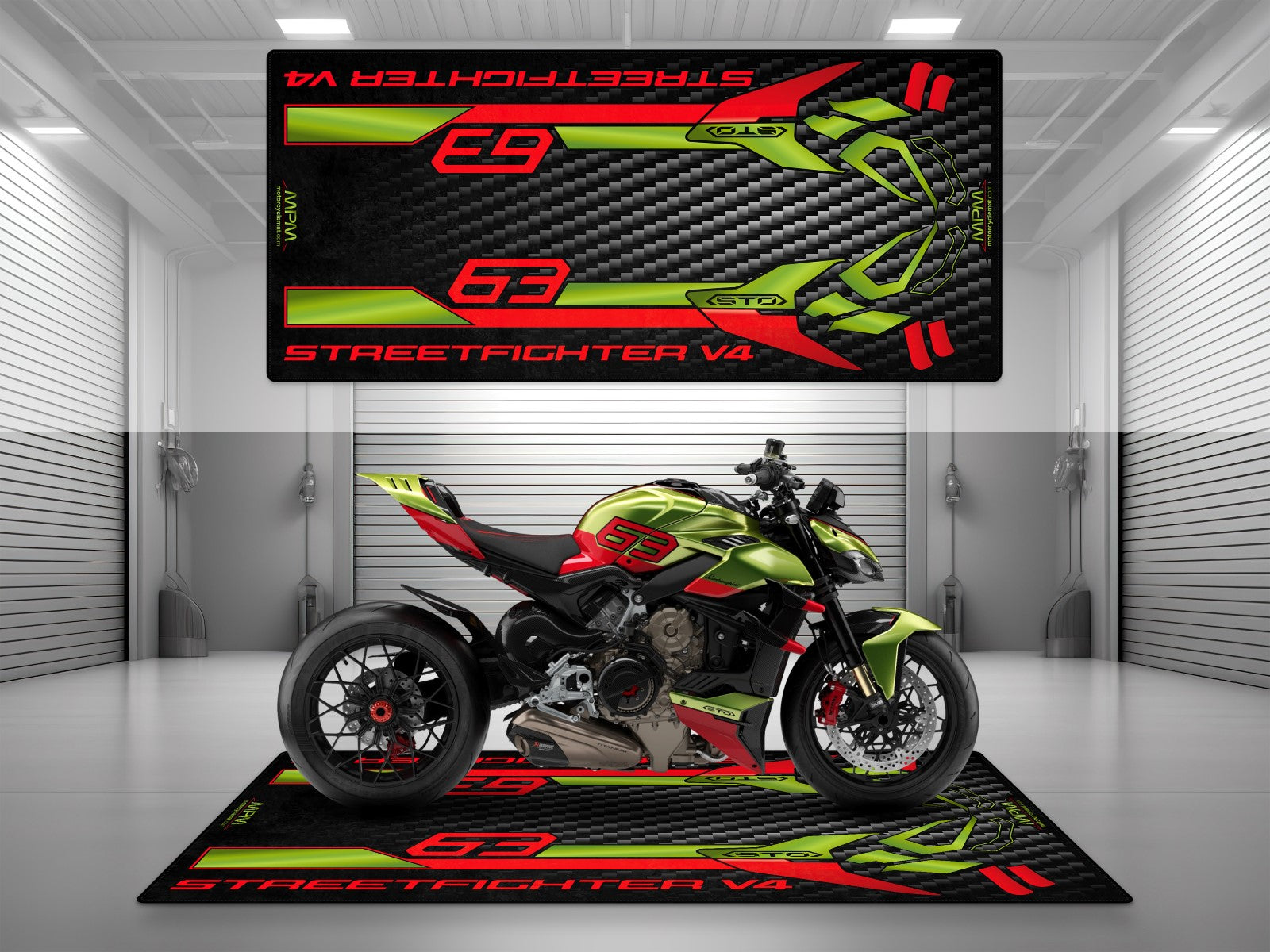 MPM Motorcycle Mat for Ducati Streetfighter V4 Lamborghini Edition - MM4115 - Howling Moto
