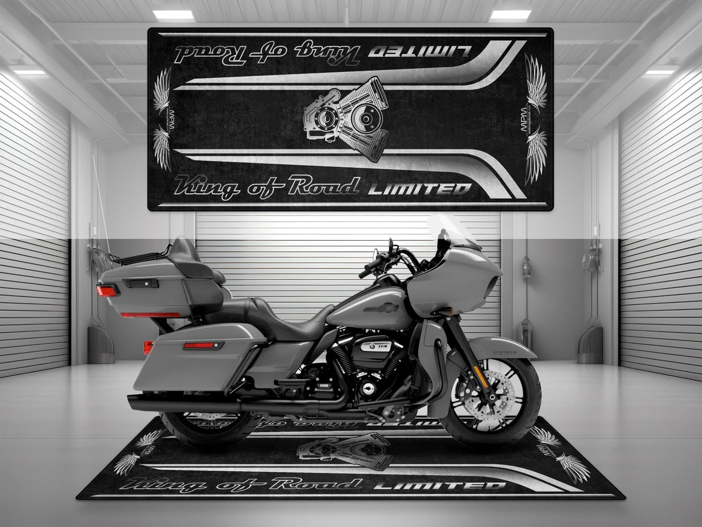 Motorcycle Mat For Cruiser Motorcycle "King of Road Limited" - MM4121 - Howling Moto