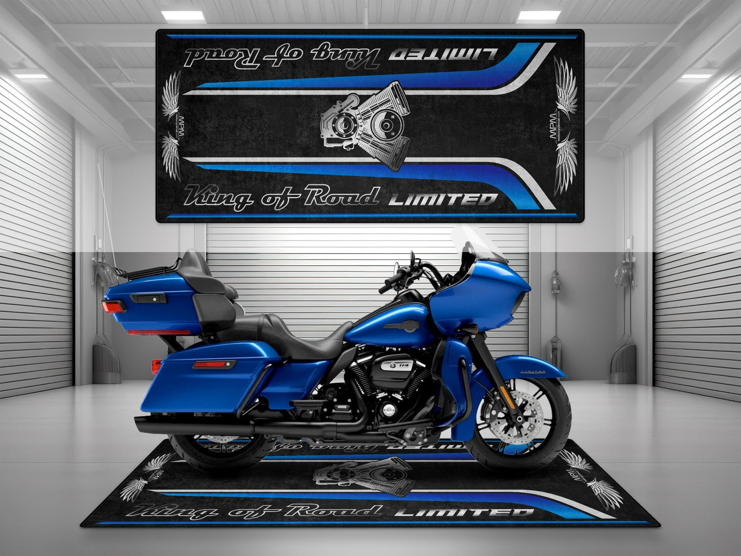 Motorcycle Mat For Cruiser Motorcycle "King of Road Limited" - MM4121 - Howling Moto