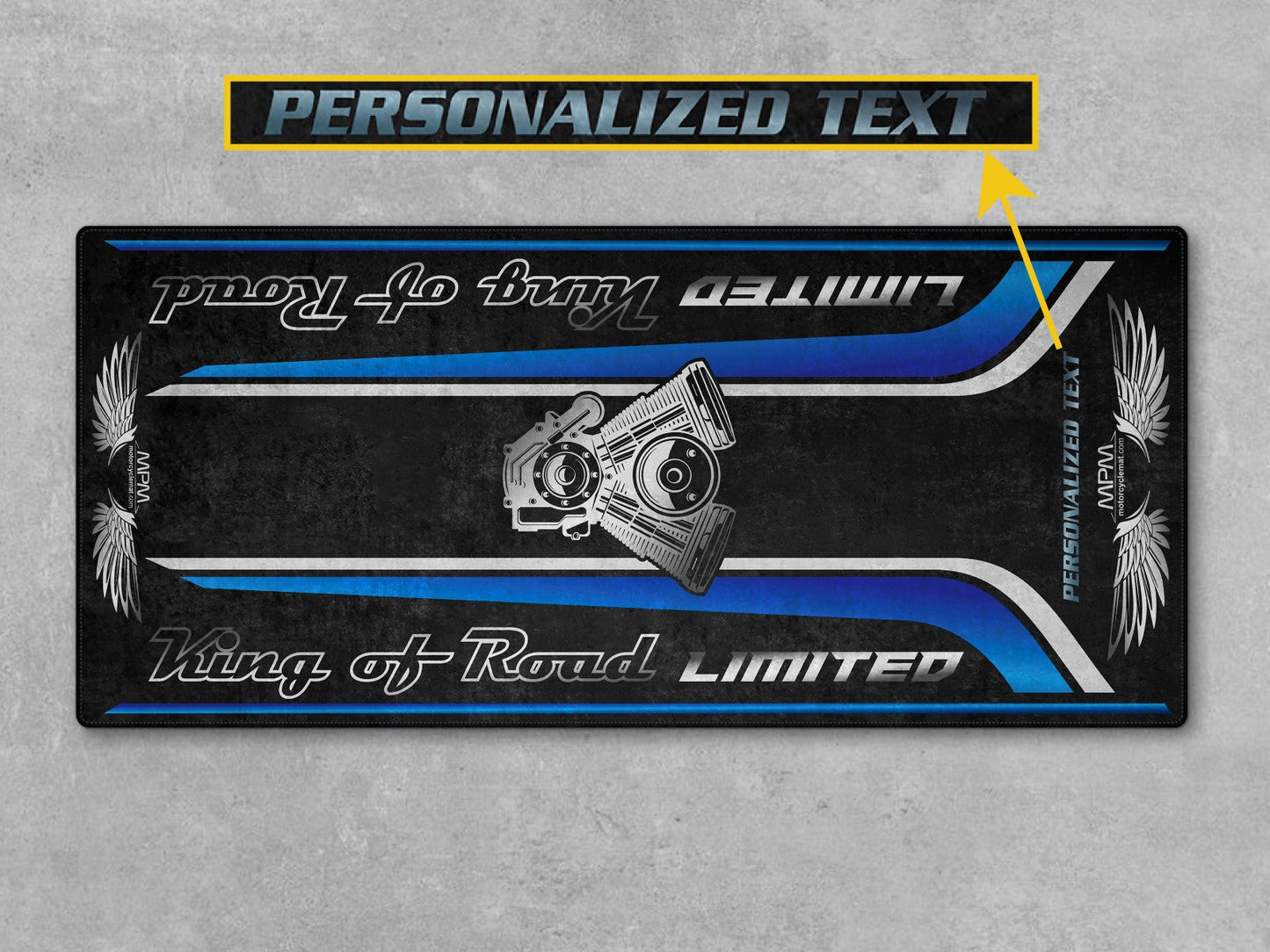 Motorcycle Mat For Cruiser Motorcycle "King of Road Limited" - MM4121 - Howling Moto