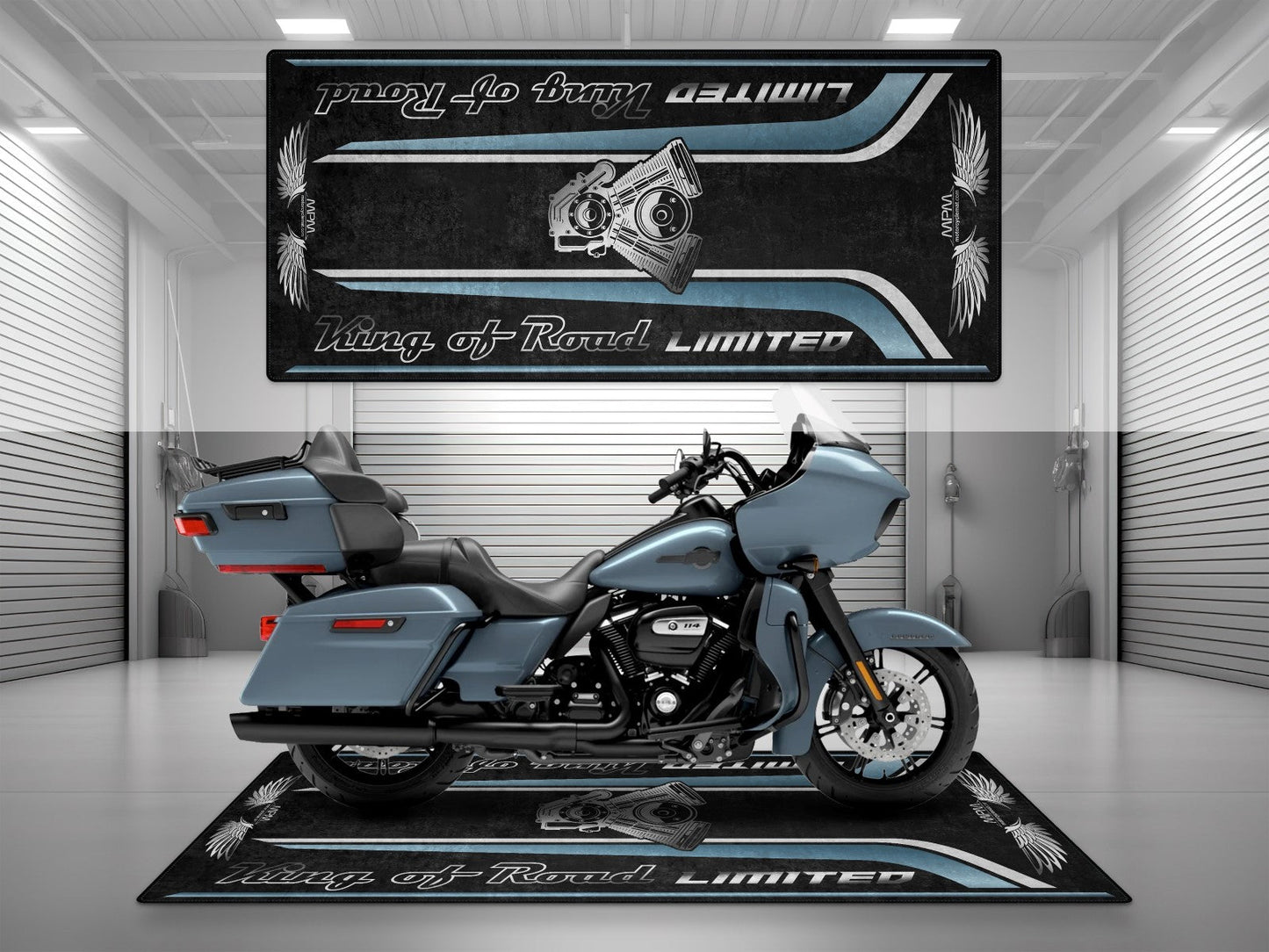 Motorcycle Mat For Cruiser Motorcycle "King of Road Limited" - MM4121 - Howling Moto