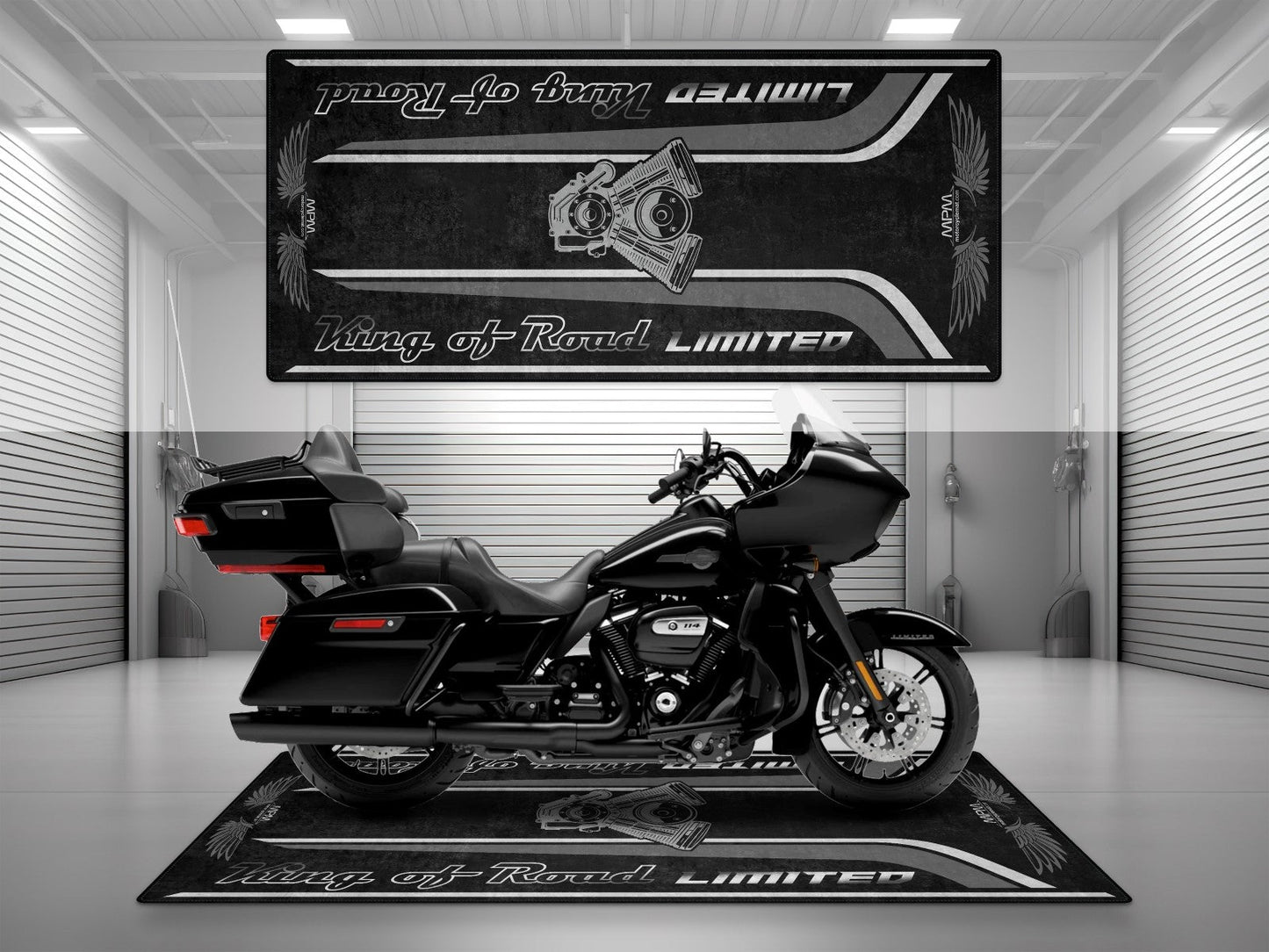 Motorcycle Mat For Cruiser Motorcycle "King of Road Limited" - MM4121 - Howling Moto