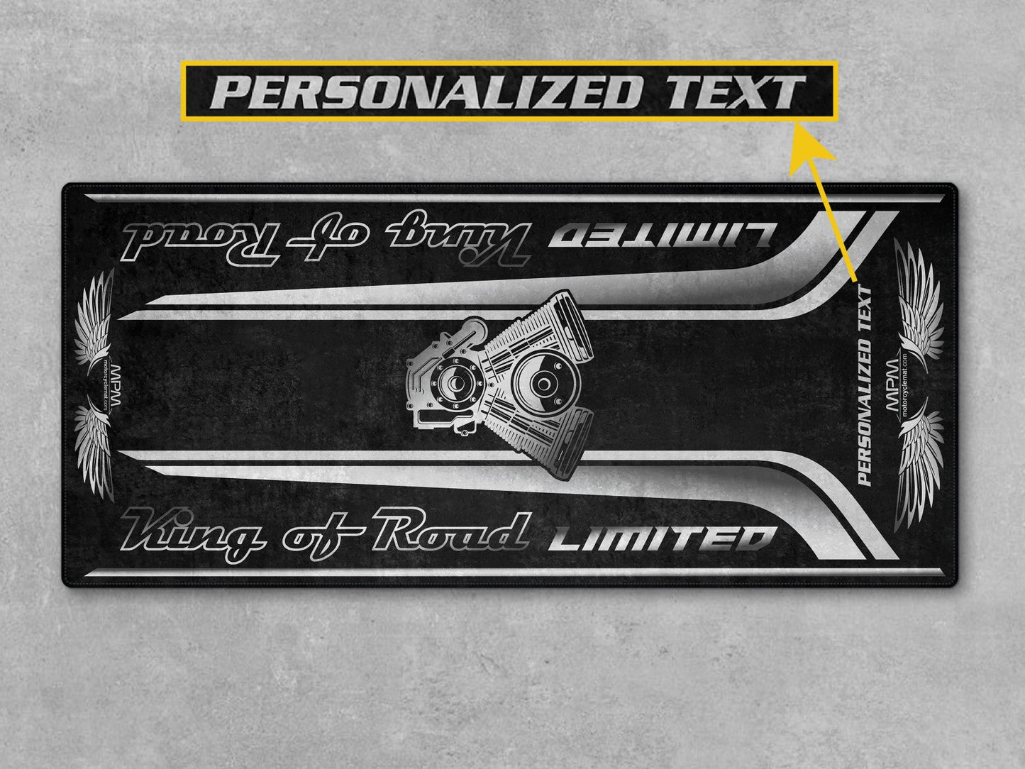 Motorcycle Mat For Cruiser Motorcycle "King of Road Limited" - MM4121 - Howling Moto