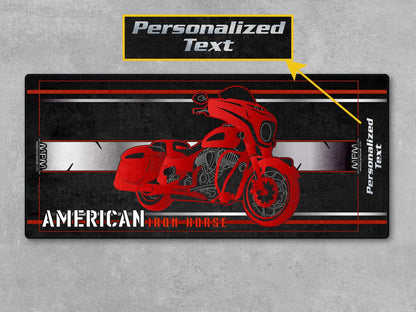MPM Motorcycle Mat for Indian Chieftain, black protective floor mat with motorcycle graphic