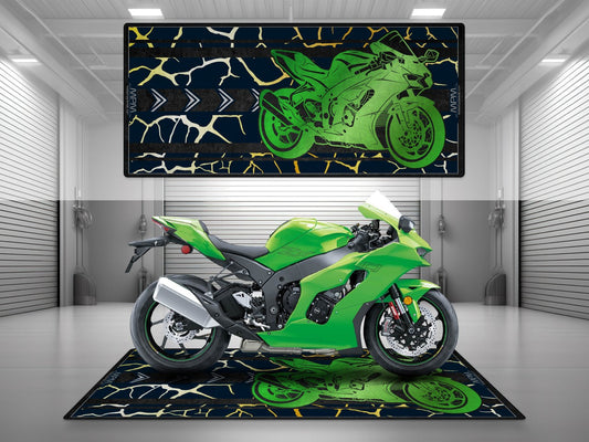 Motorcycle Mat for Kawasaki Motorcycle - U202 - Howling Moto