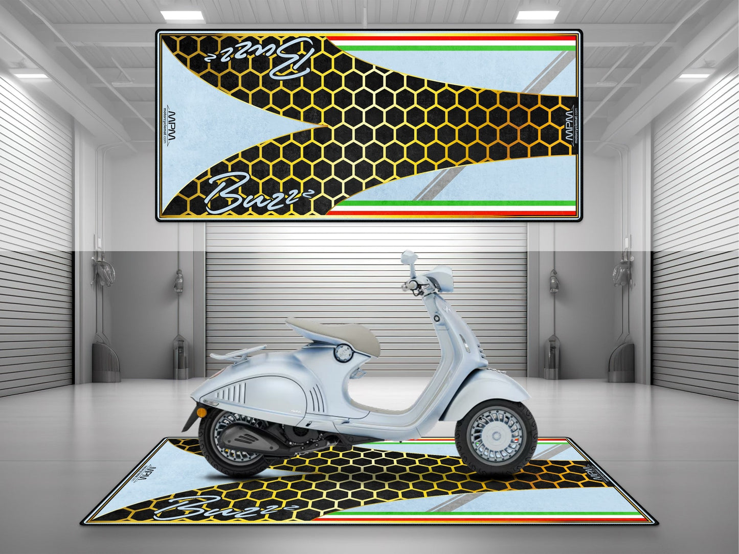 MPM Motorcycle Mat for Vespa Buzzz Design - U1101 - Howling Moto