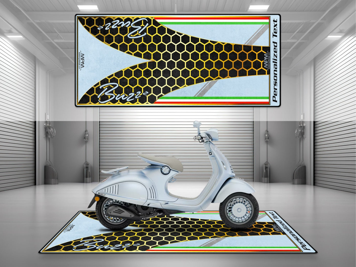 MPM Motorcycle Mat for Vespa Buzzz Design - U1101 - Howling Moto