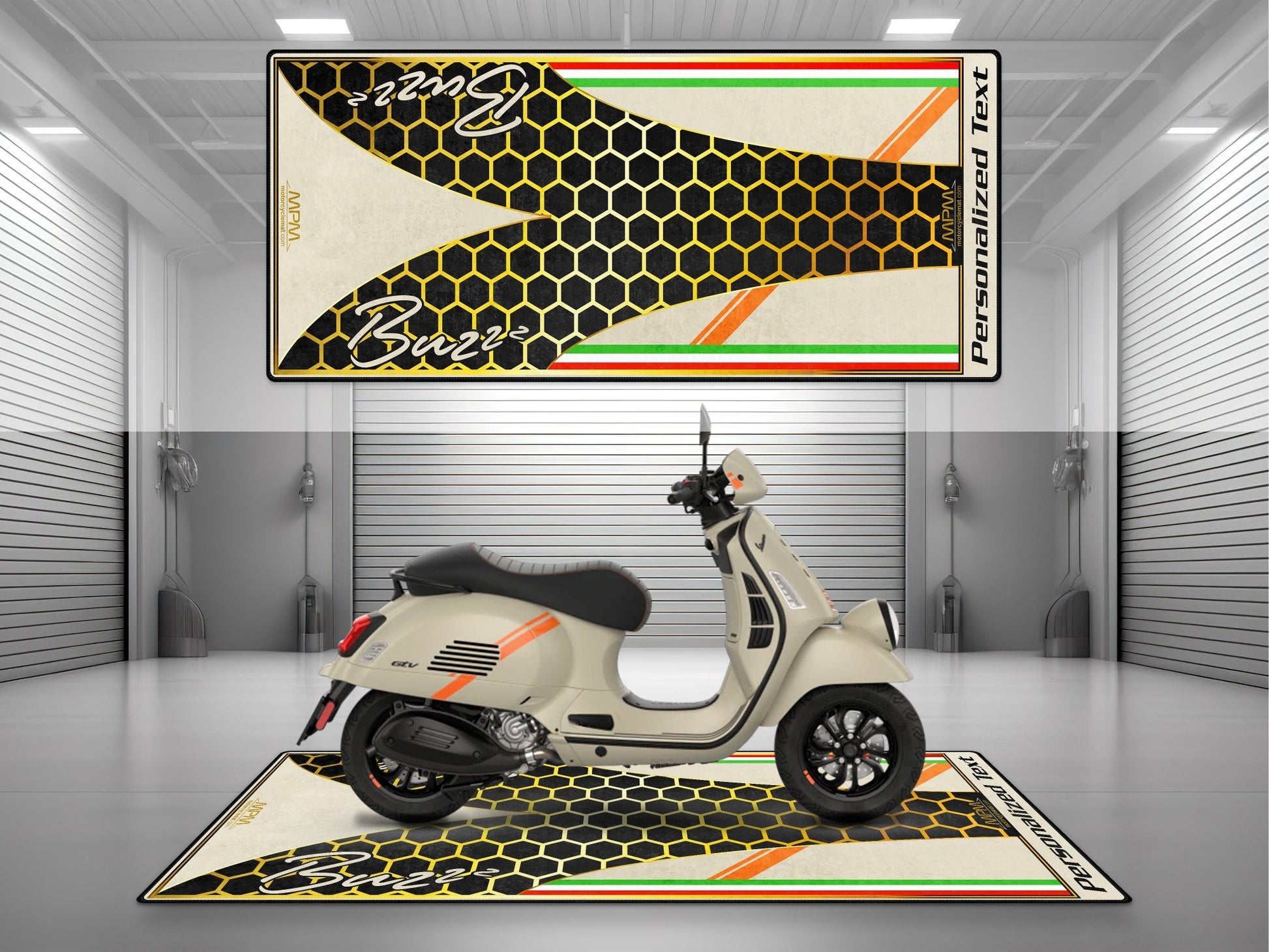 MPM Motorcycle Mat for Vespa Buzzz Design - U1101 - Howling Moto