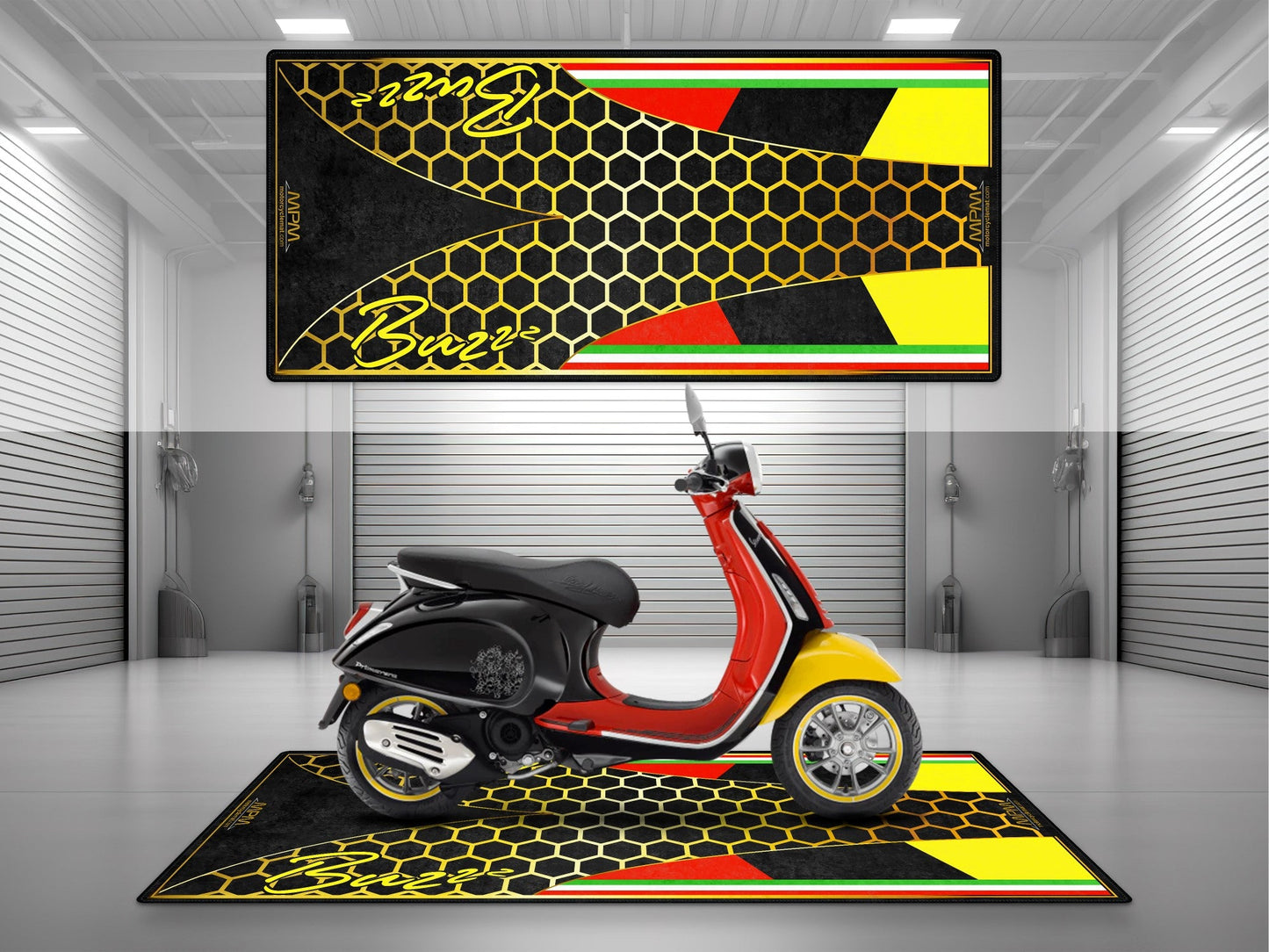 MPM Motorcycle Mat for Vespa Buzzz Design - U1101 - Howling Moto