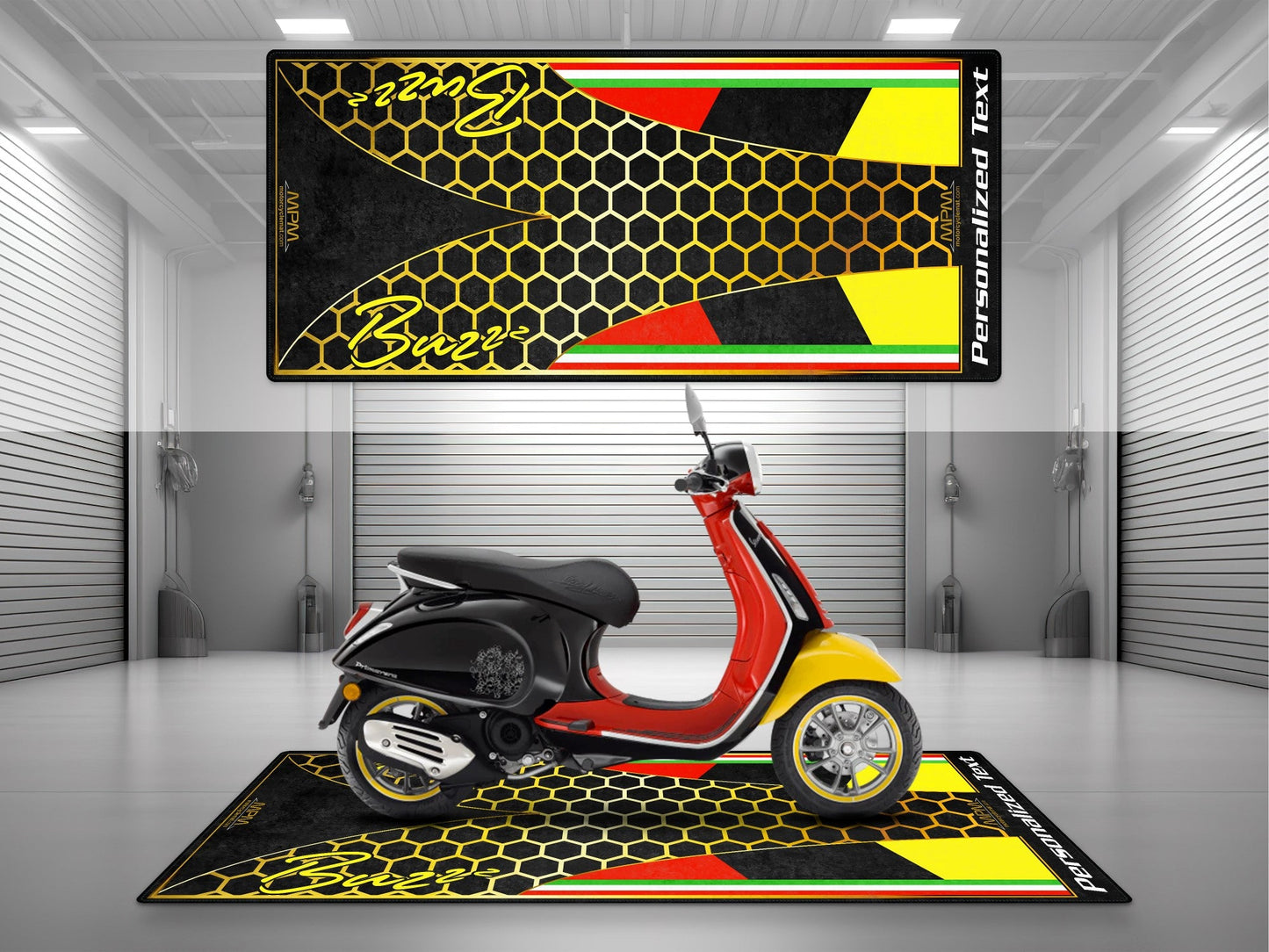 MPM Motorcycle Mat for Vespa Buzzz Design - U1101 - Howling Moto
