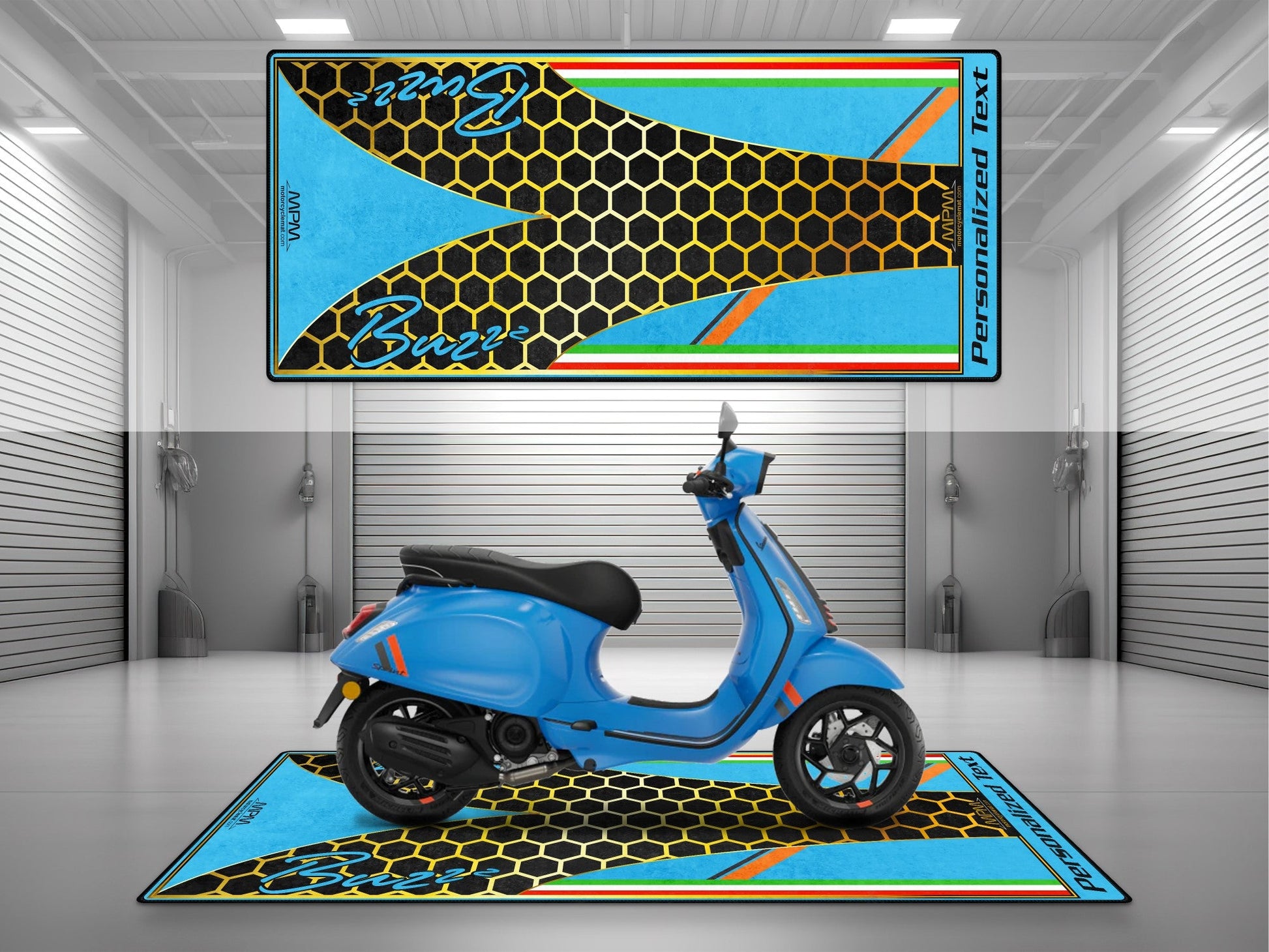 MPM Motorcycle Mat for Vespa Buzzz Design - U1101 - Howling Moto