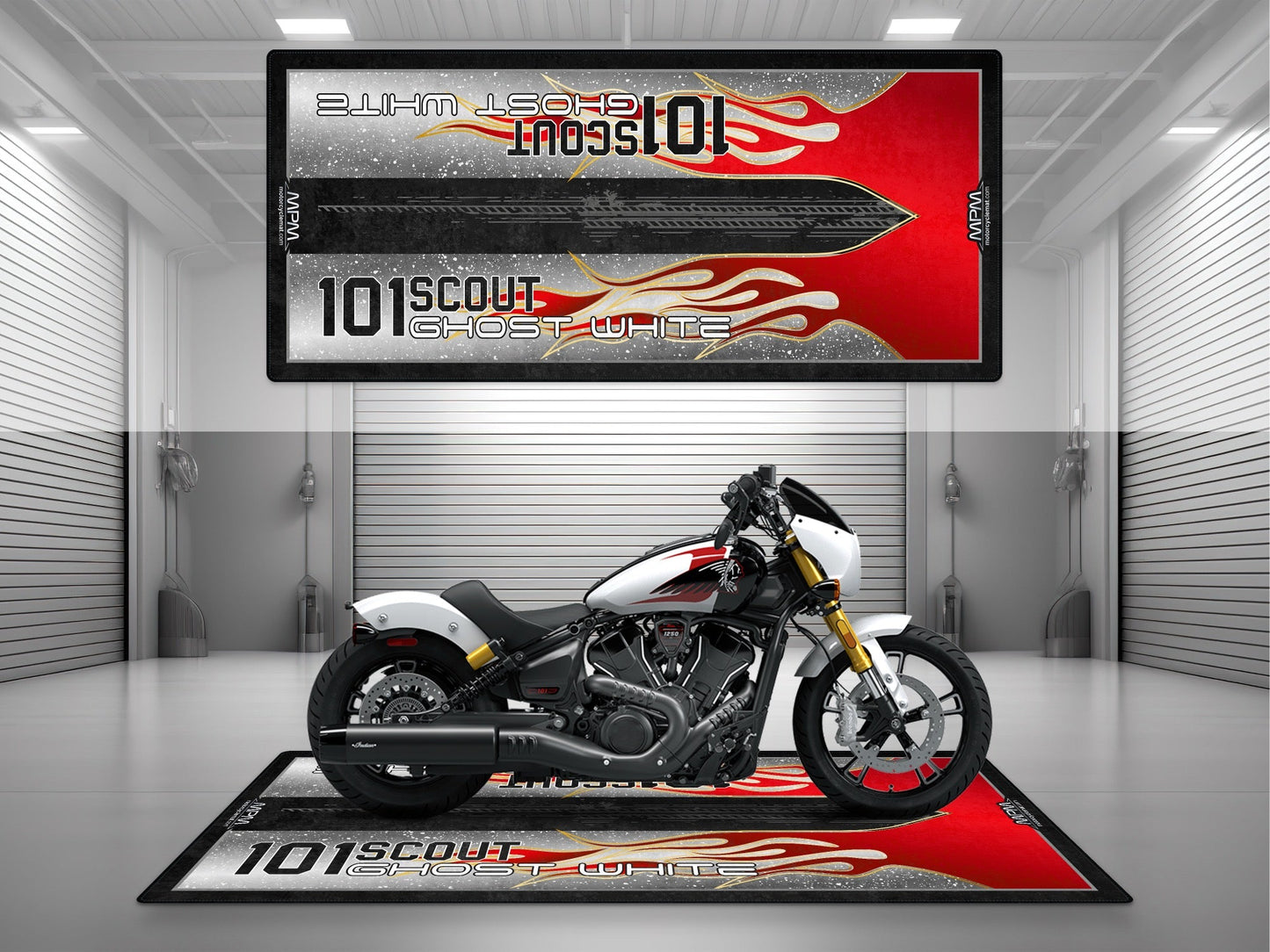 MPM Motorcycle Mat for Indian 101 Scout Bobber - U303 - Howling Moto