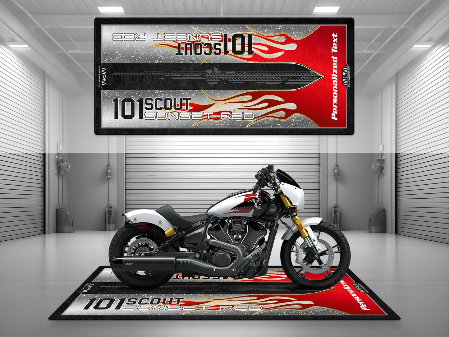 MPM Motorcycle Mat for Indian 101 Scout Bobber - U303 - Howling Moto