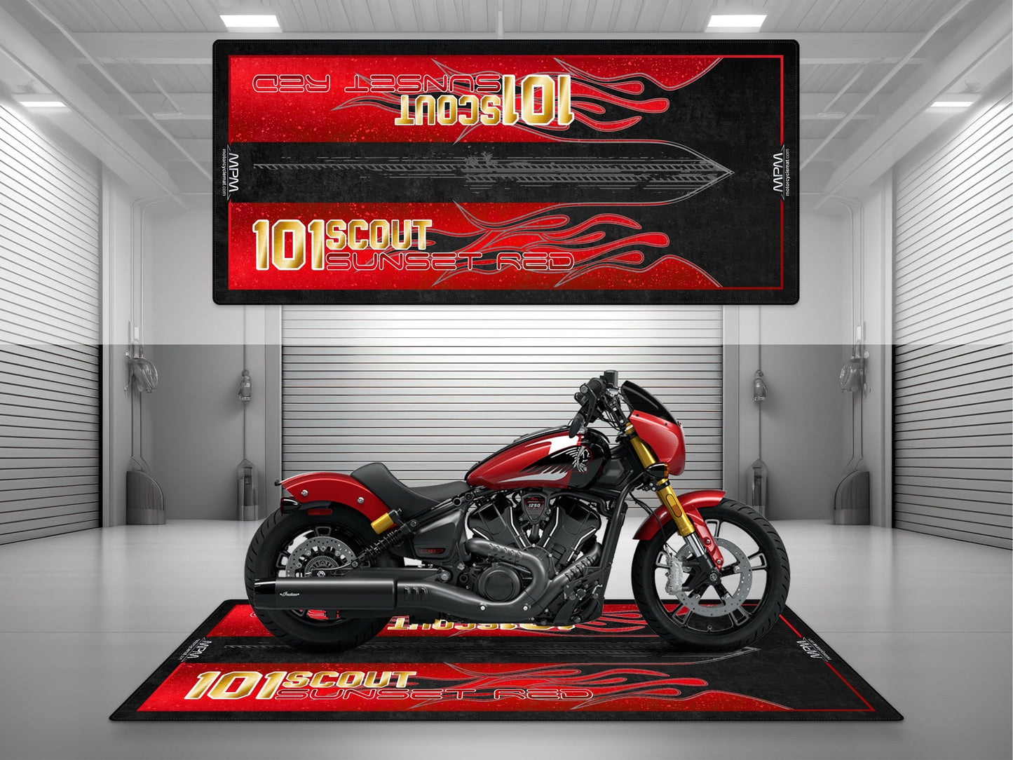 MPM Motorcycle Mat for Indian 101 Scout Bobber - U303 - Howling Moto