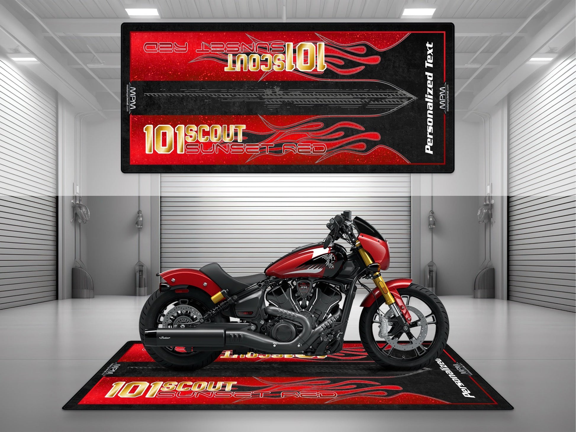 MPM Motorcycle Mat for Indian 101 Scout Bobber - U303 - Howling Moto