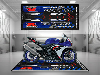 MPM Motorcycle Mat for Suzuki GSX-R1000 40th Anniversary - U102 - Howling Moto