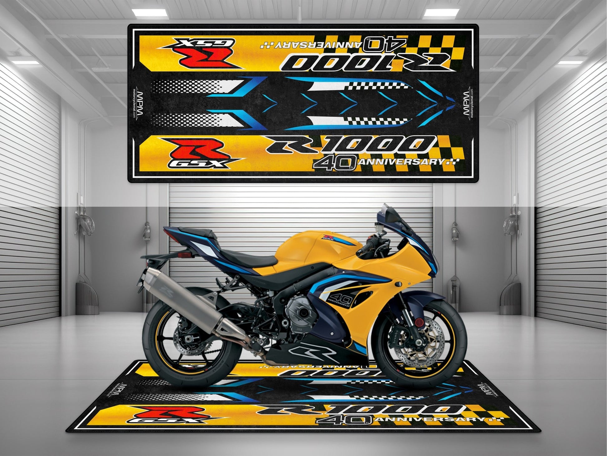MPM Motorcycle Mat for Suzuki GSX-R1000 40th Anniversary - U102 - Howling Moto