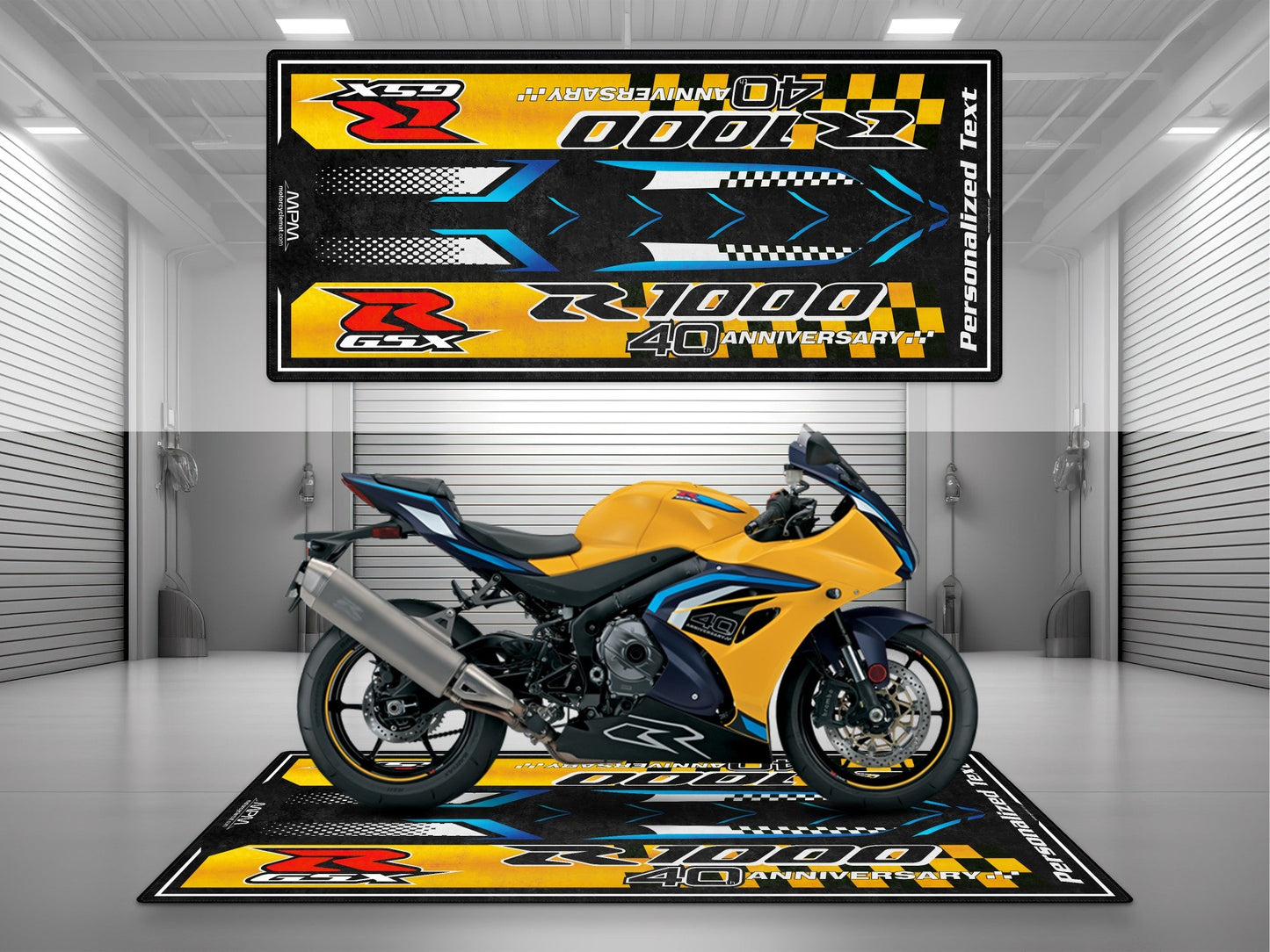 MPM Motorcycle Mat for Suzuki GSX-R1000 40th Anniversary - U102 - Howling Moto