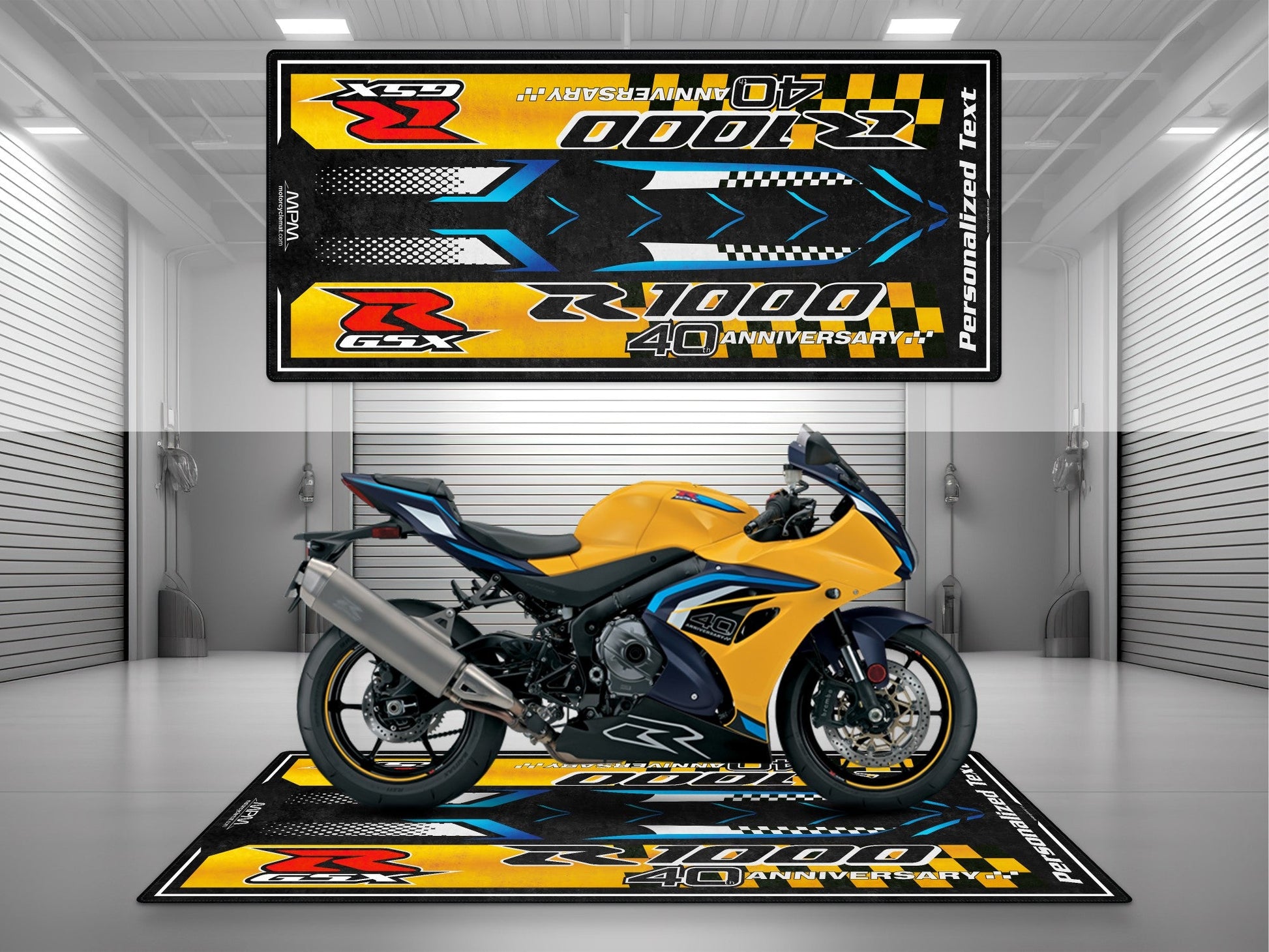 MPM Motorcycle Mat for Suzuki GSX-R1000 40th Anniversary - U102 - Howling Moto