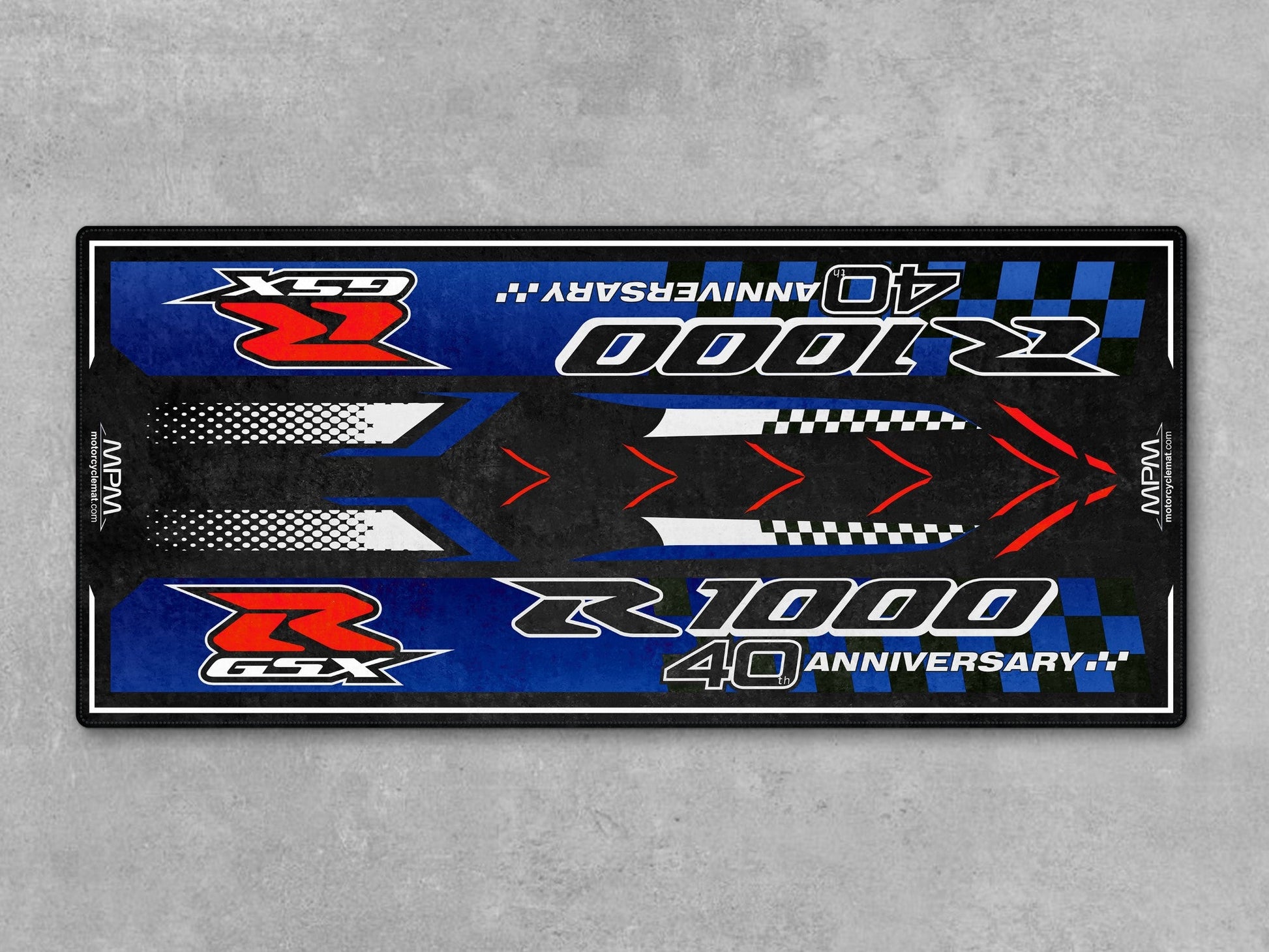 MPM Motorcycle Mat for Suzuki GSX-R1000 40th Anniversary - U102 - Howling Moto