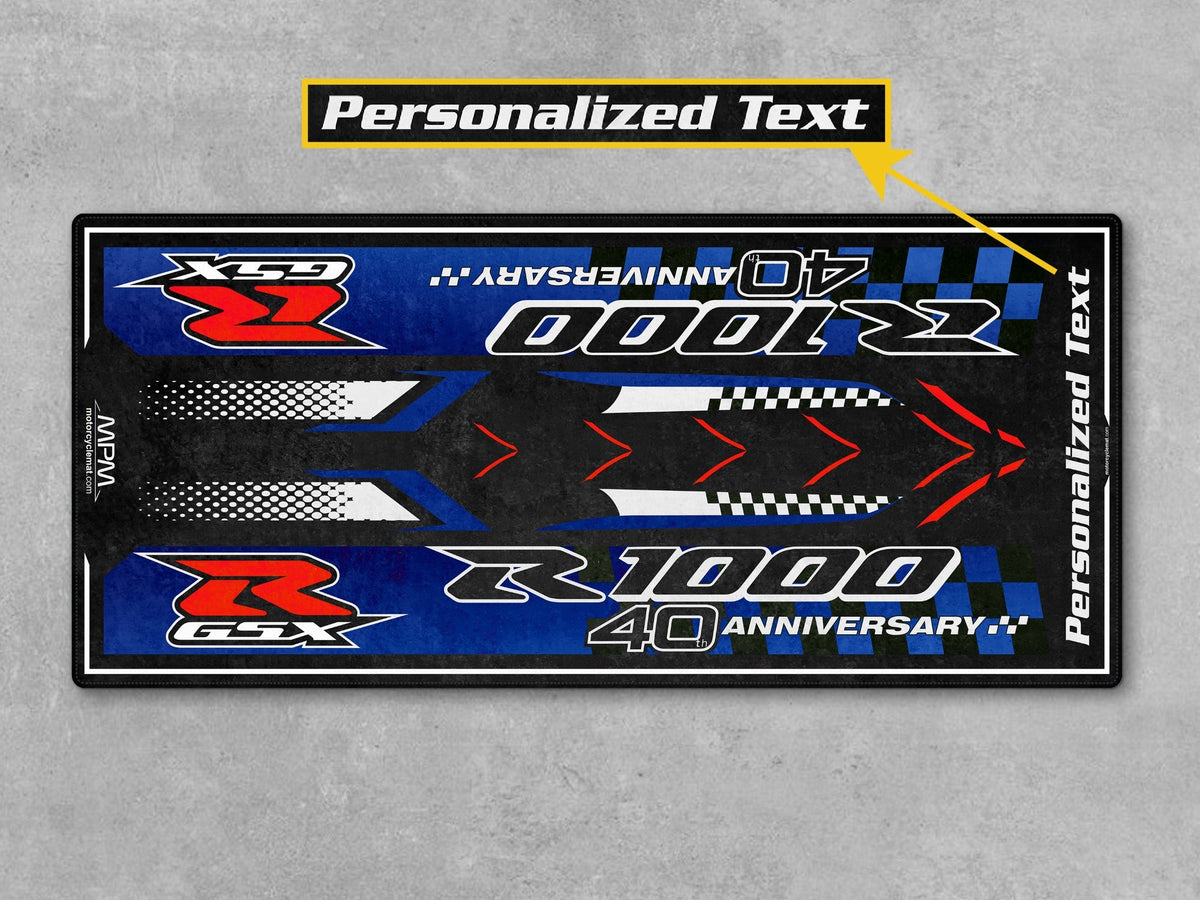 MPM Motorcycle Mat for Suzuki GSX-R1000 40th Anniversary - U102 - Howling Moto