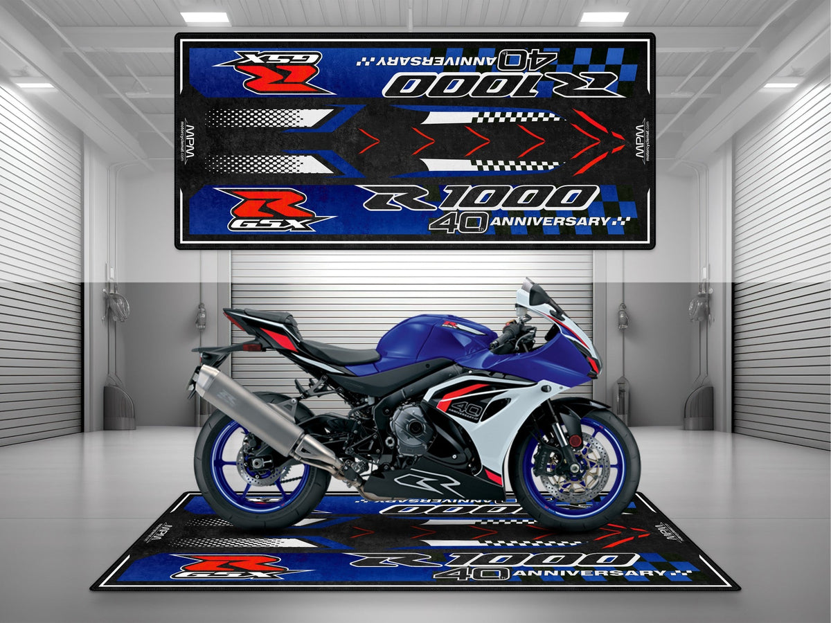 MPM Motorcycle Mat for Suzuki GSX-R1000 40th Anniversary - U102 - Howling Moto