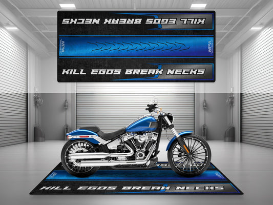 MPM Motorcycle Mat for Cruiser Motorcycle "Kill Egos Break Necks" - MM7309 - Howling Moto