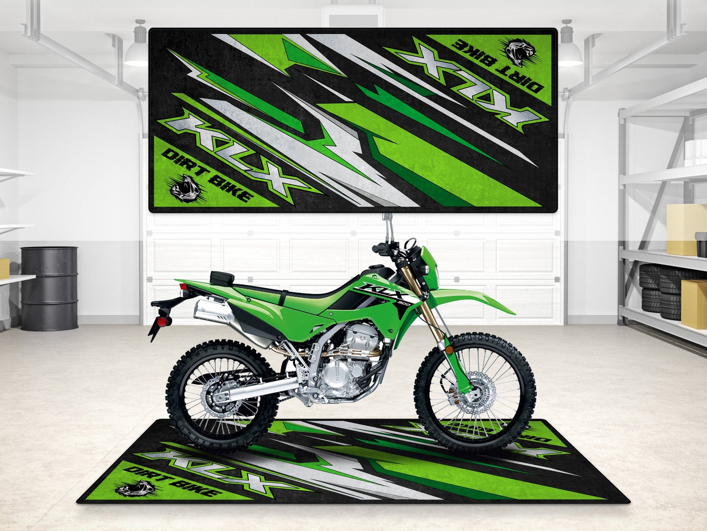 Designed Pit Mat for Kawasaki KLX Motorcycle - MM7432 - Howling Moto