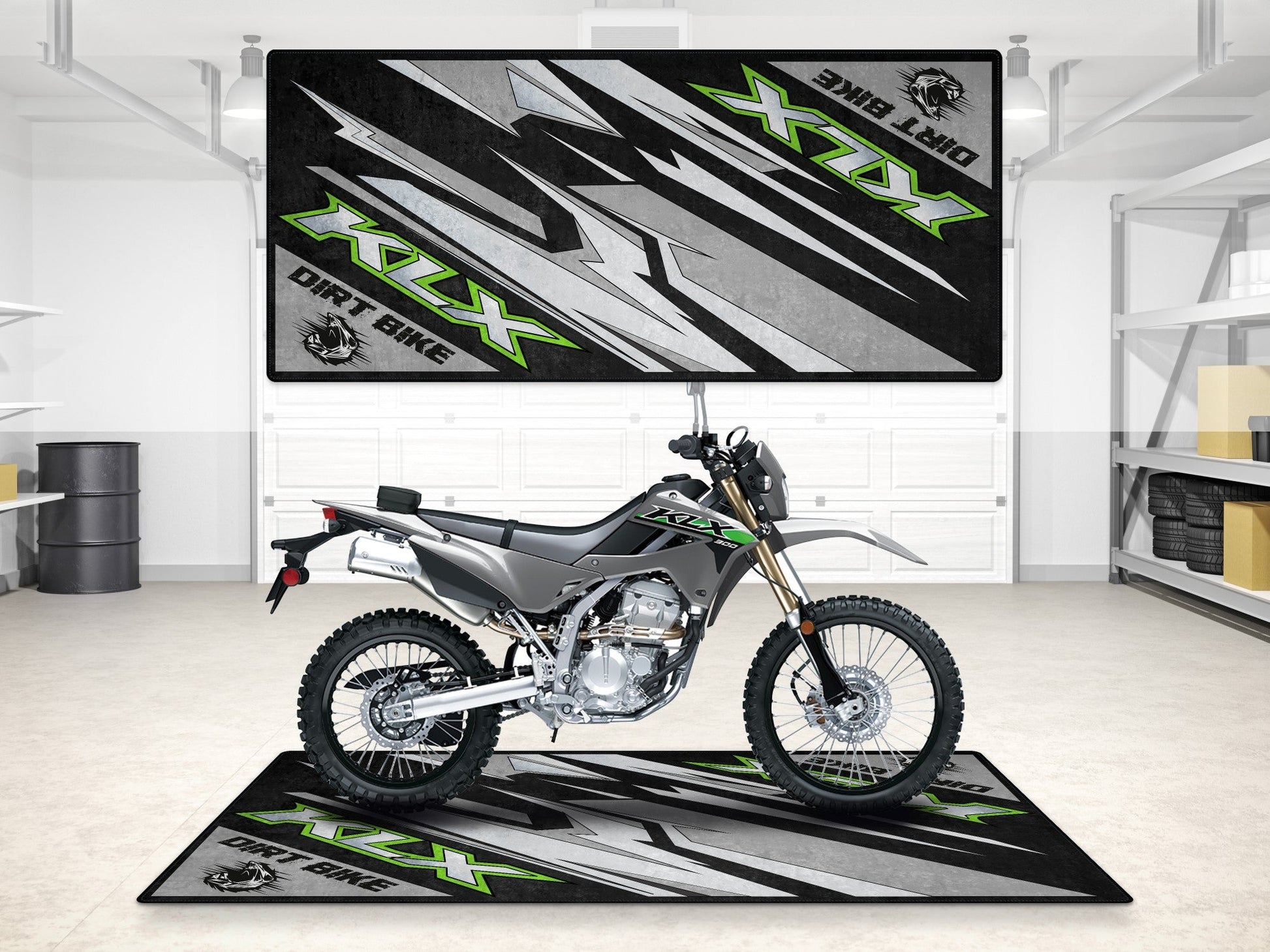MPM Motorcycle Mat for Kawasaki KLX - MM7432 - Howling Moto