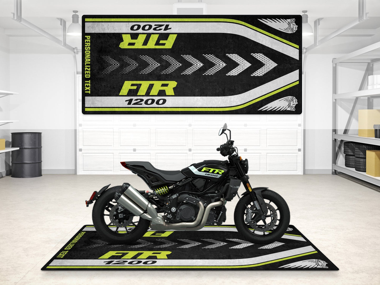 Designed Pit Mat for Indian FTR 1200 Motorcycle - MM7315 - Howling Moto