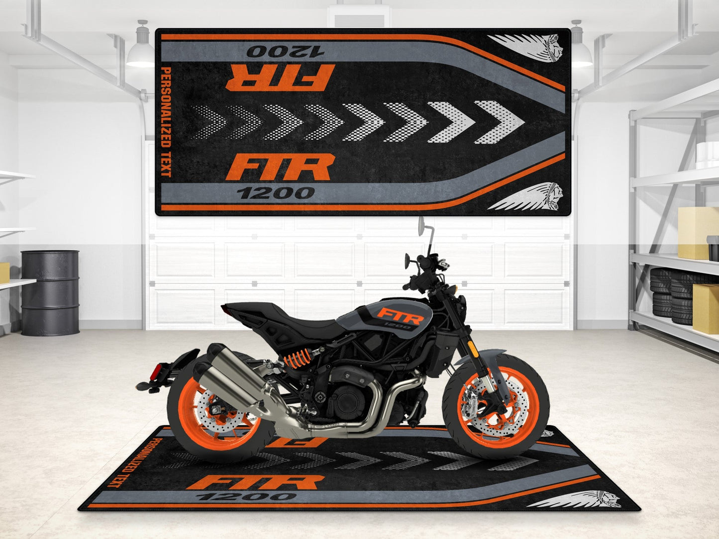 Designed Pit Mat for Indian FTR 1200 Motorcycle - MM7315 - Howling Moto