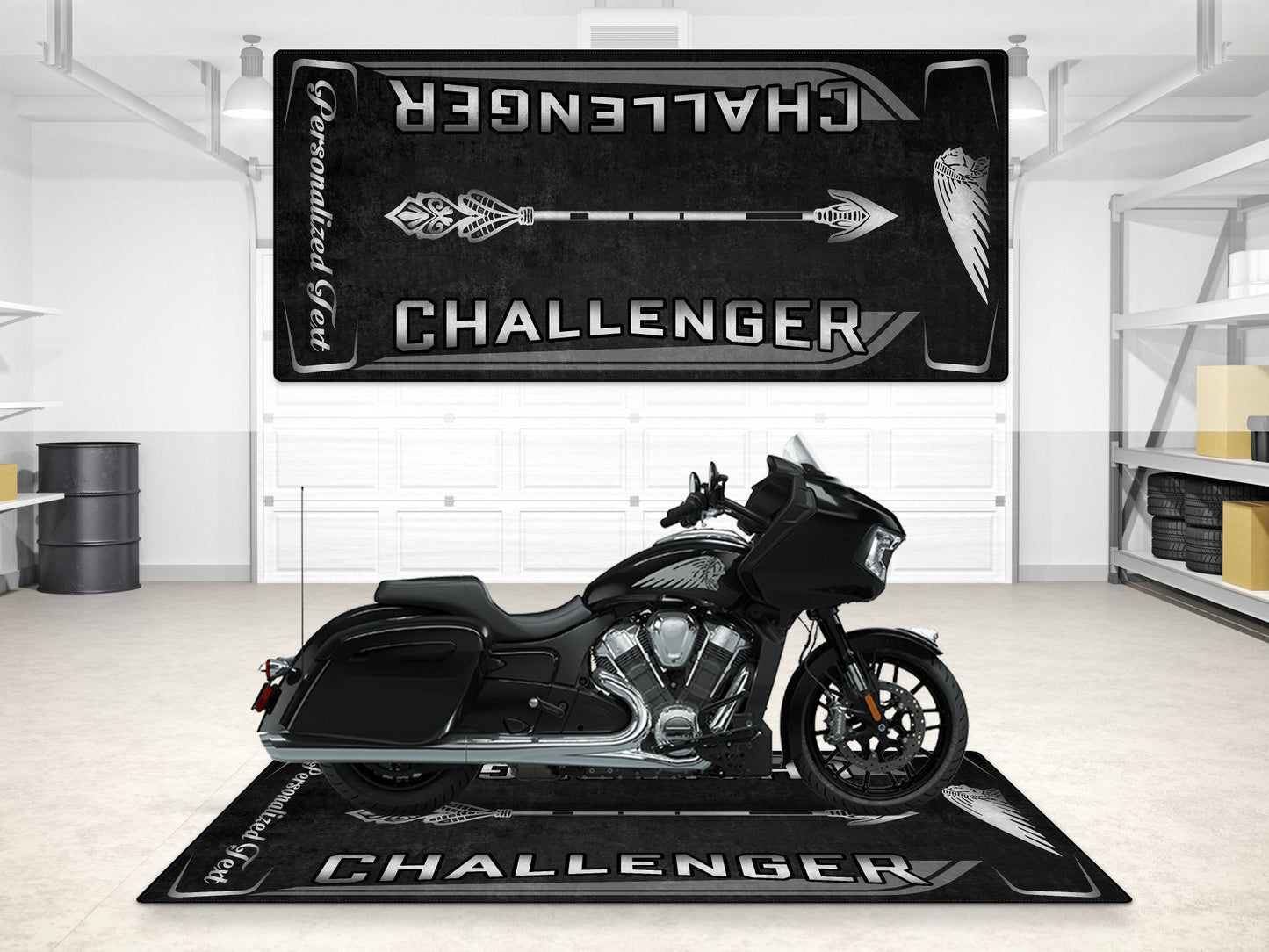 Designed Pit Mat for Indian Challenger Motorcycle - MM7331 - Howling Moto