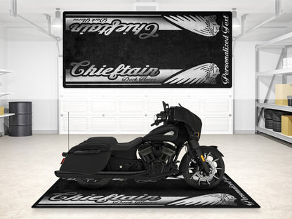 Designed Pit Mat for Indian Chieftain Dark Horse Motorcycle - MM7328 - Howling Moto