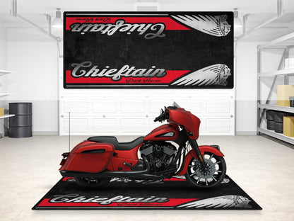 Designed Pit Mat for Indian Chieftain Dark Horse Motorcycle - MM7328 - Howling Moto