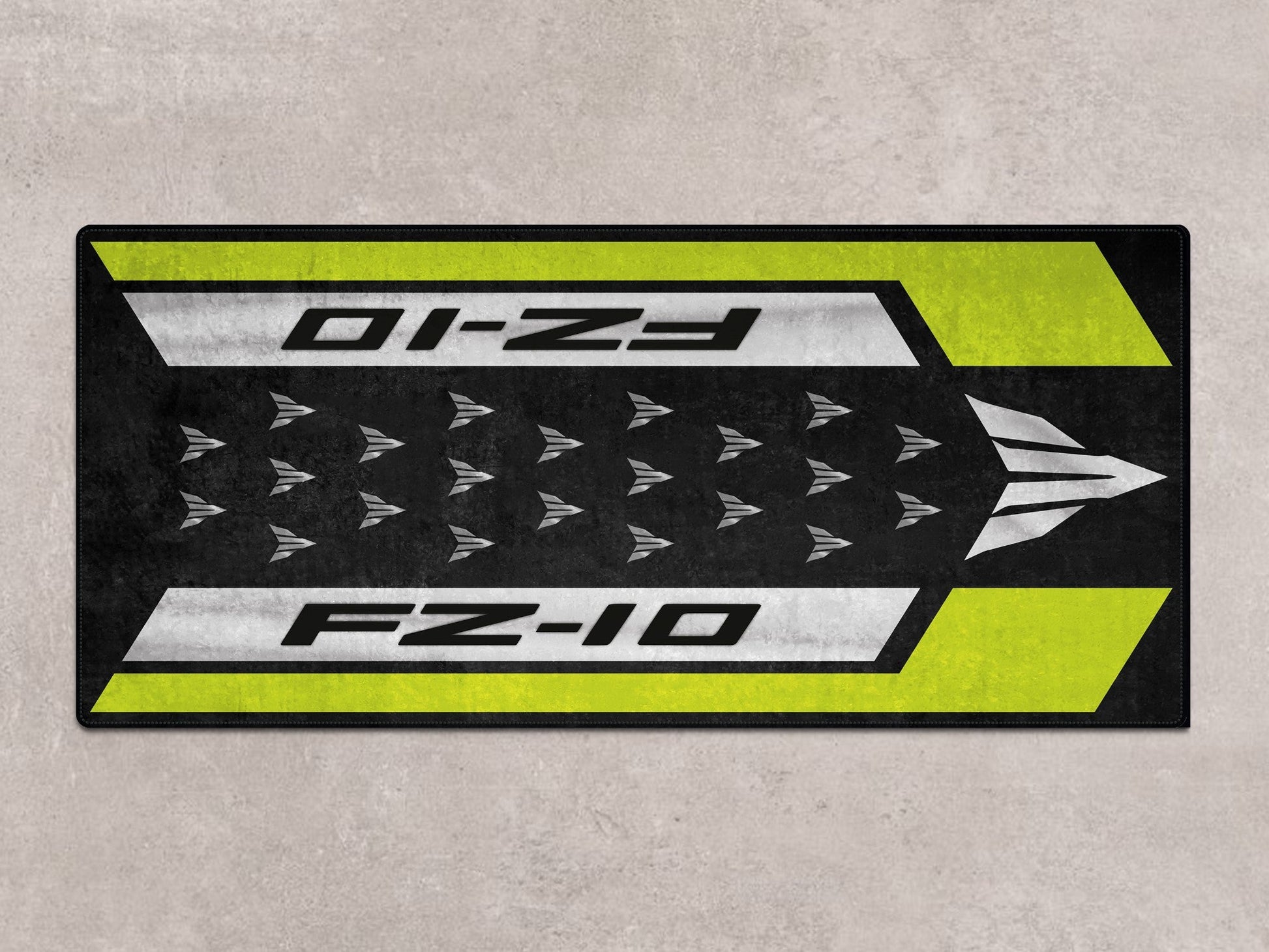 Designed Pit Mat for Yamaha FZ-10 Yellow & Black Motorcycle - MM7256 - Howling Moto