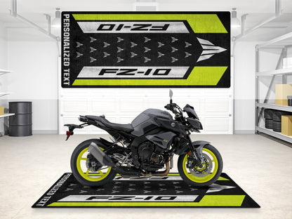 Designed Pit Mat for Yamaha FZ-10 Yellow & Black Motorcycle - MM7256 - Howling Moto