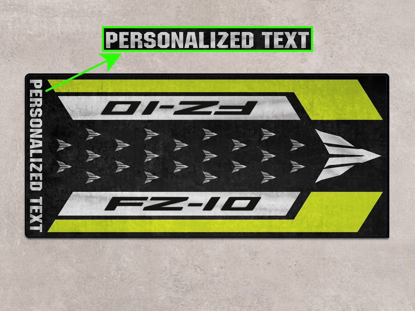Designed Pit Mat for Yamaha FZ-10 Yellow & Black Motorcycle - MM7256 - Howling Moto
