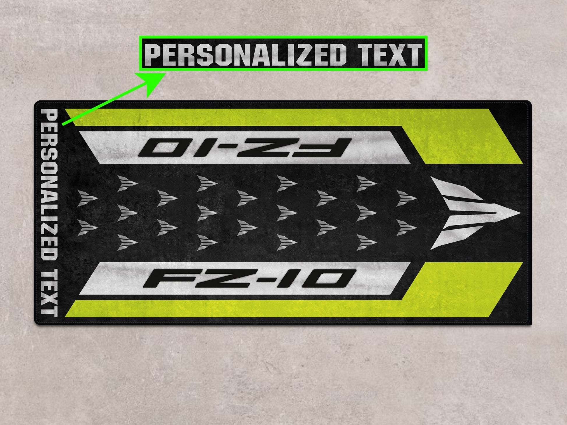 Designed Pit Mat for Yamaha FZ-10 Yellow & Black Motorcycle - MM7256 - Howling Moto