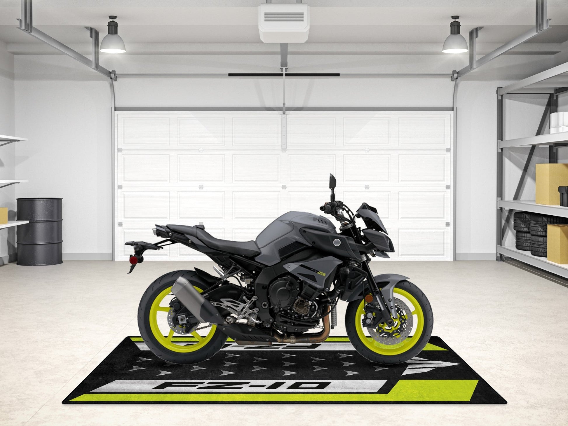 Designed Pit Mat for Yamaha FZ-10 Yellow & Black Motorcycle - MM7256 - Howling Moto