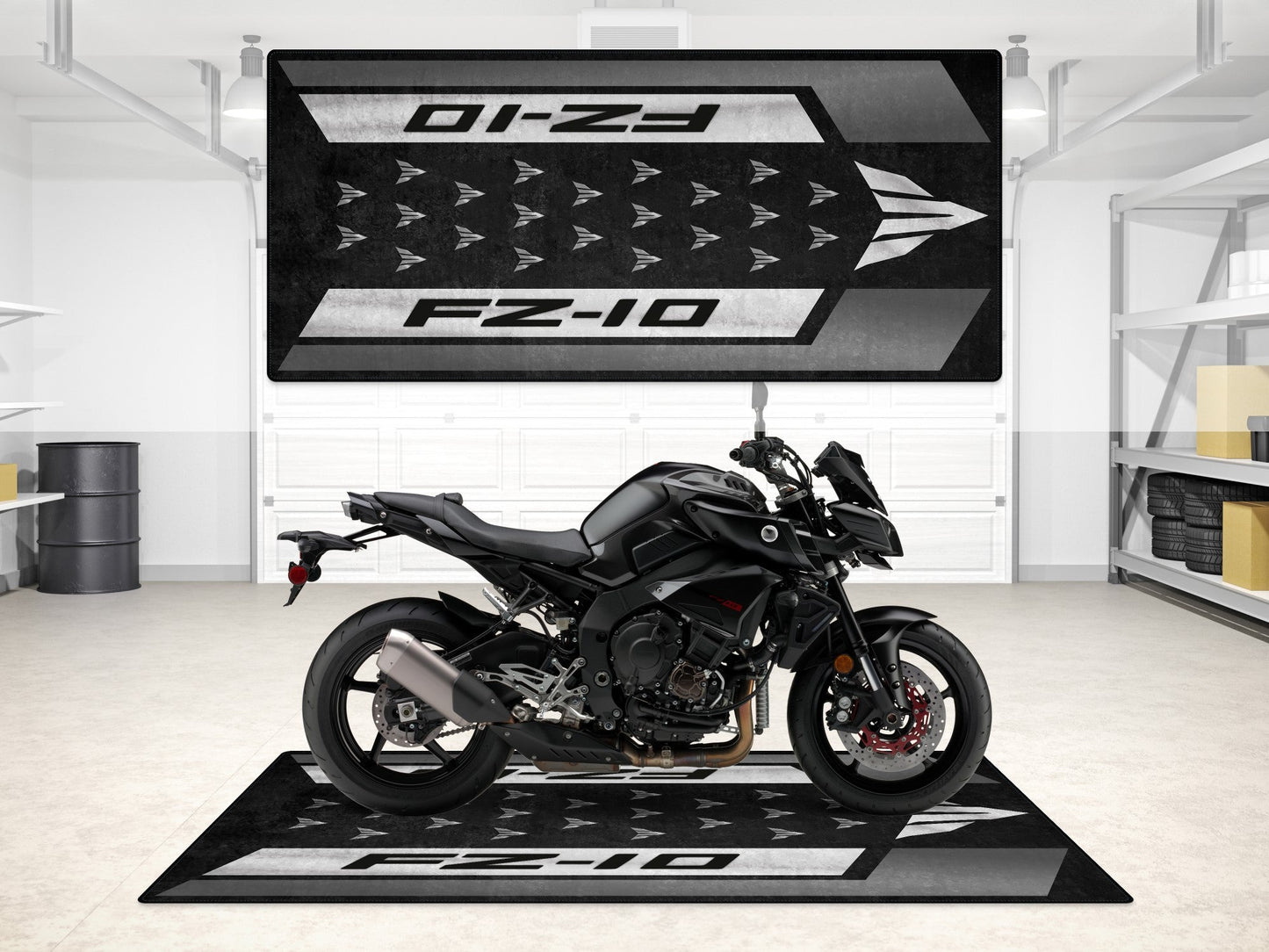 Designed Pit Mat for Yamaha FZ-10 Yellow & Black Motorcycle - MM7256 - Howling Moto