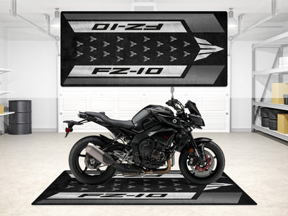 Designed Pit Mat for Yamaha FZ-10 Yellow & Black Motorcycle - MM7256 - Howling Moto