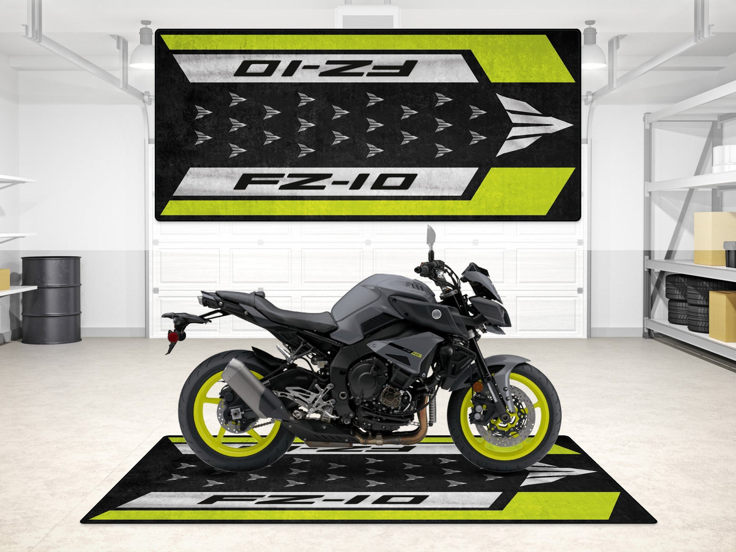 MPM Motorcycle Mat for Yamaha FZ-10 Yellow & Black - MM7256 - Howling Moto