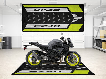 MPM Motorcycle Mat for Yamaha FZ-10 Yellow & Black - MM7256 - Howling Moto