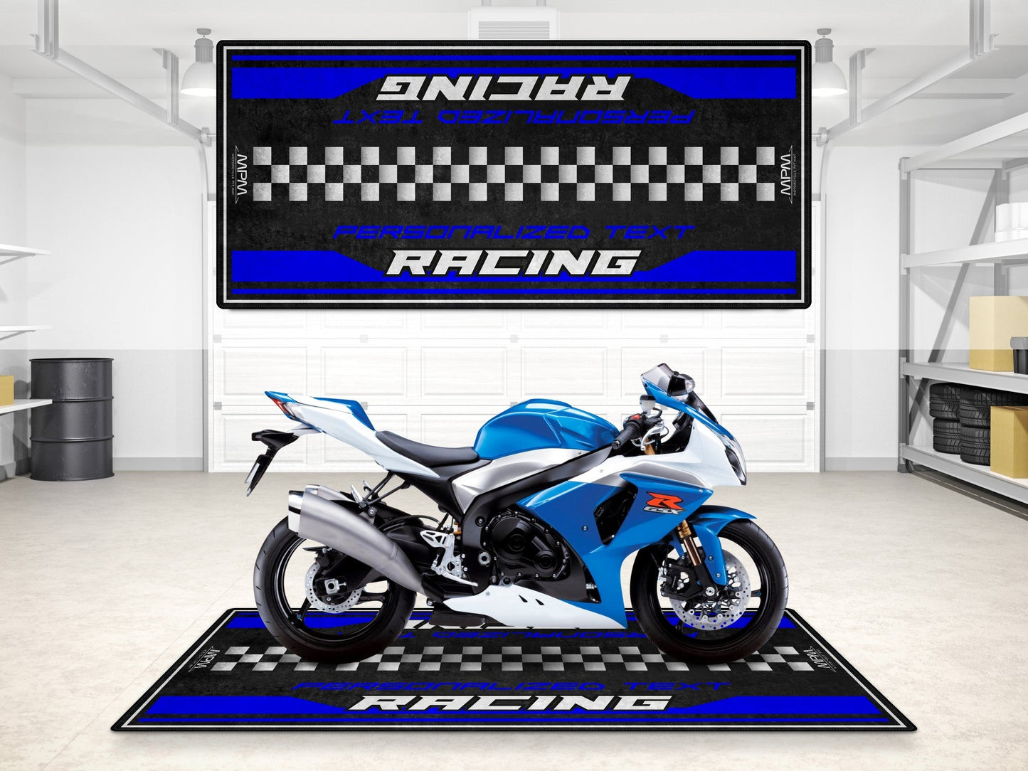 Designed Pit Mat for Suzuki Motorsport Motorcycle - MM7126 - Howling Moto